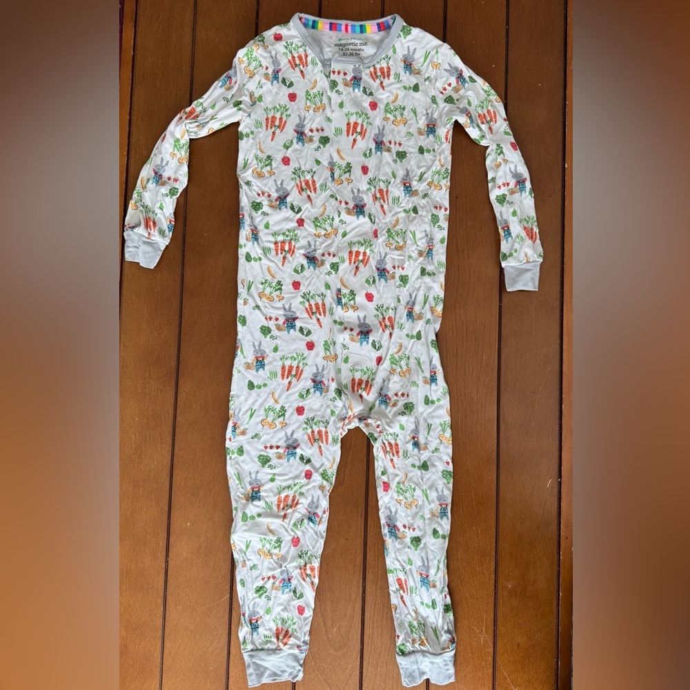 Kids One Piece Pajama with Garden Print